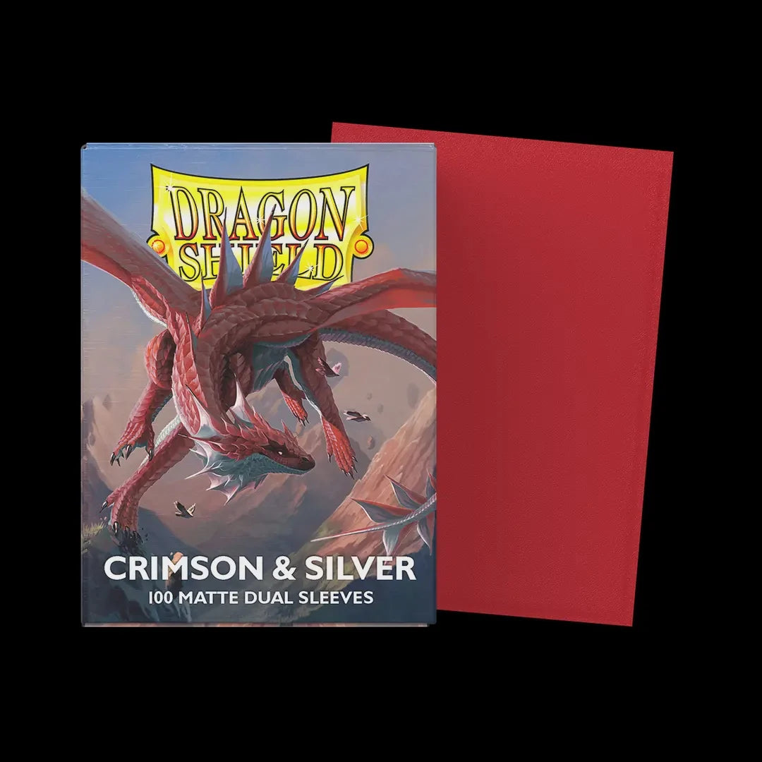 Dragon Shield Matte Dual Crimson & Silver Sleeves 100ct