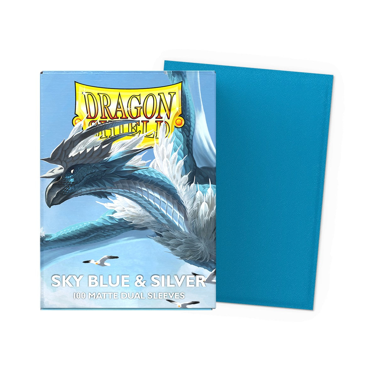 Dragon Shield Matte Dual Sky Blue & Silver Sleeves 100ct