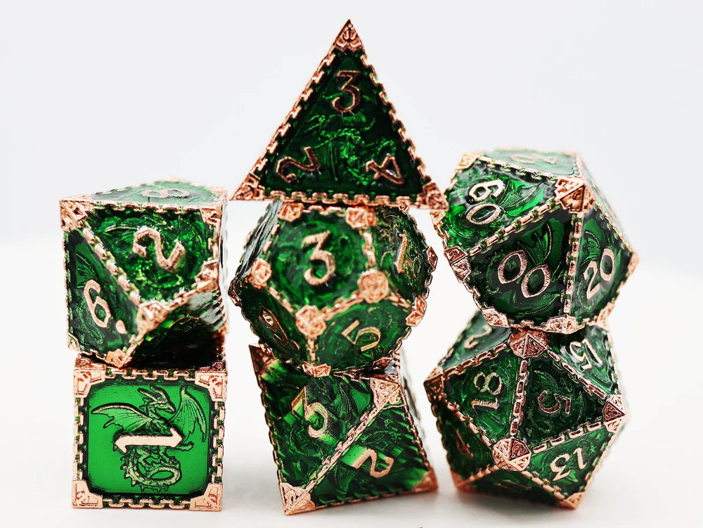 Foam Brain Games Forest Dragon Metal RPG Dice Set