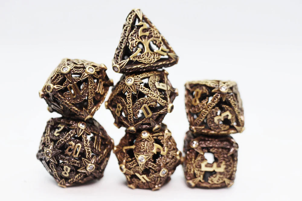 Foam Brain Games Trees of Virtue: Tree of Humility Hollow Metal RPG Dice Set