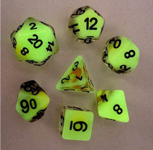 Foam Brain Games Glow in the Dark Moon & Star RPG Dice Set