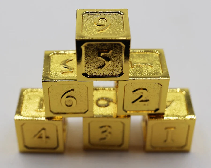 6 Piece Metal D6s Gold