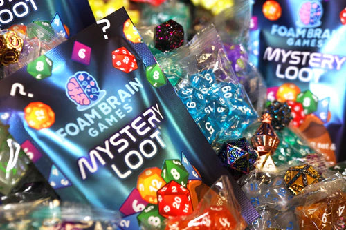 Foam Brain Games Mystery Loot: Plastic RPG Dice Set & Bonus Metal Die
