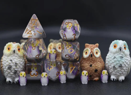 Foam Brain Games Purple Owl RPG Dice Set
