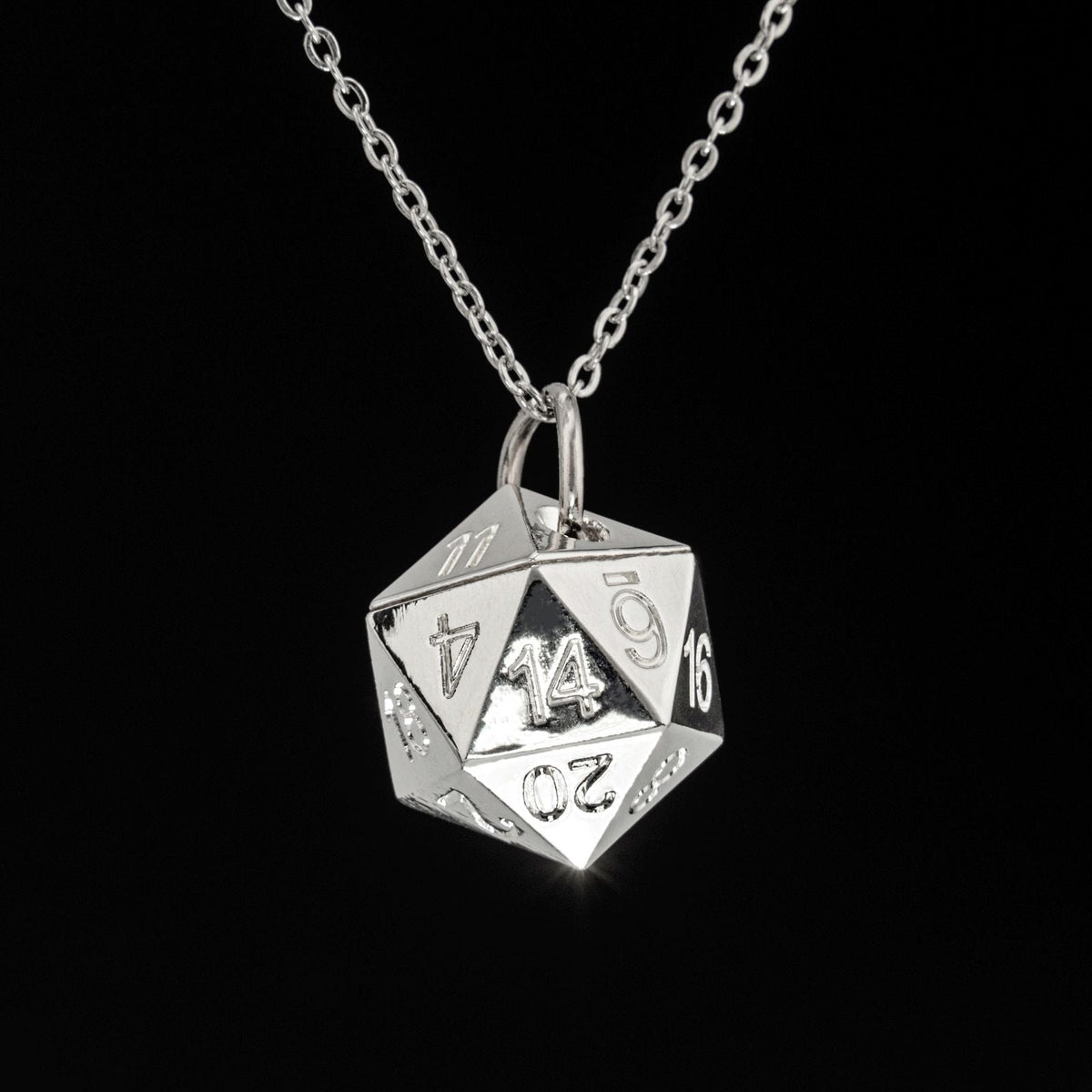 Mini Metal D20 Dice Necklace Silver/Gold