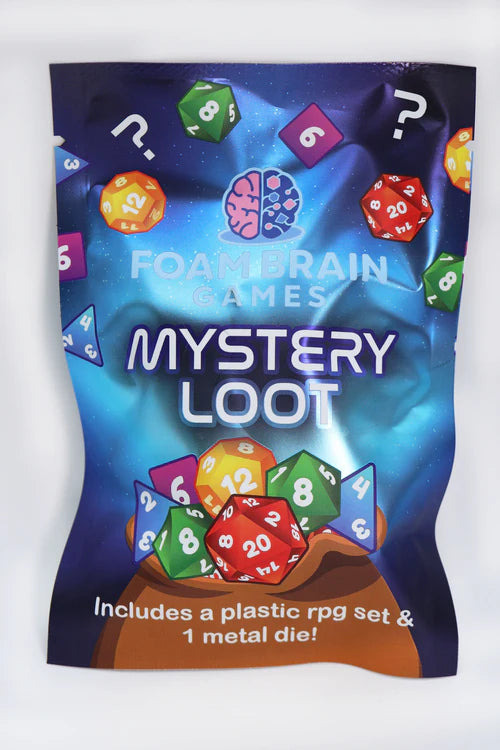 Foam Brain Games Mystery Loot: Plastic RPG Dice Set & Bonus Metal Die