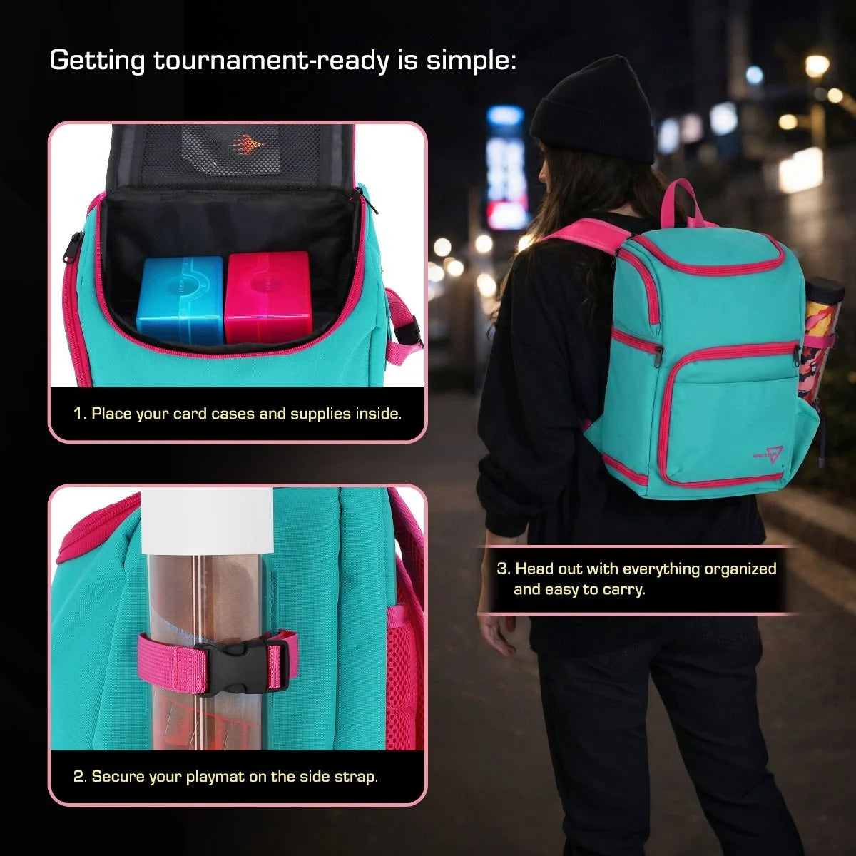 TCG Backpack - Cyber Pink/Teal
