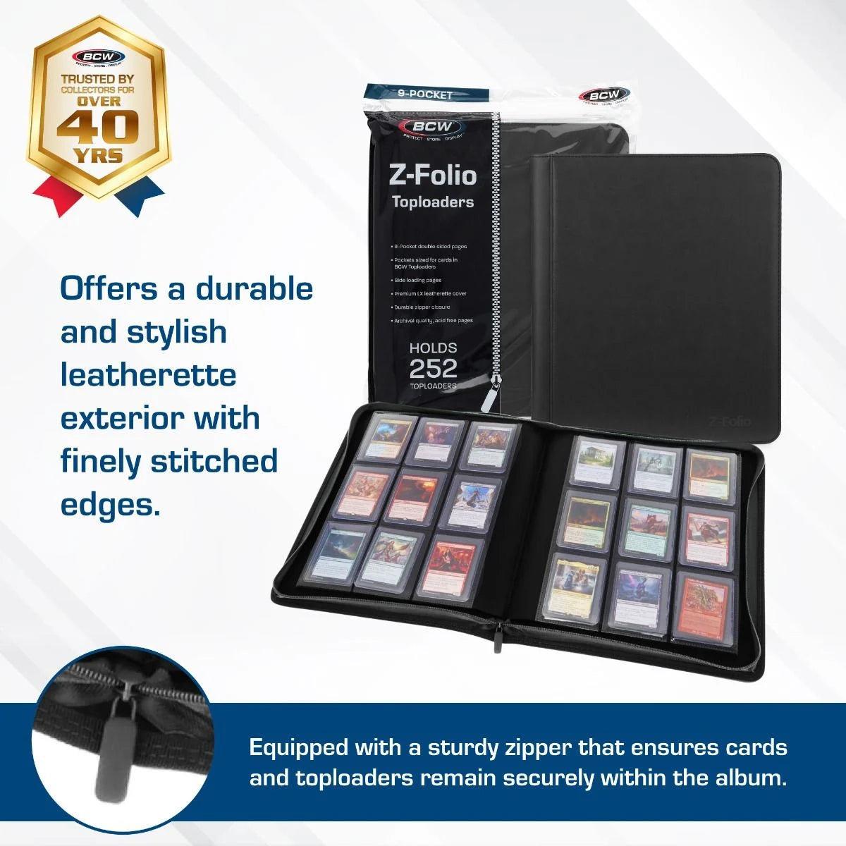 Z-Folio 9-Pocket LX Toploader Binder Black