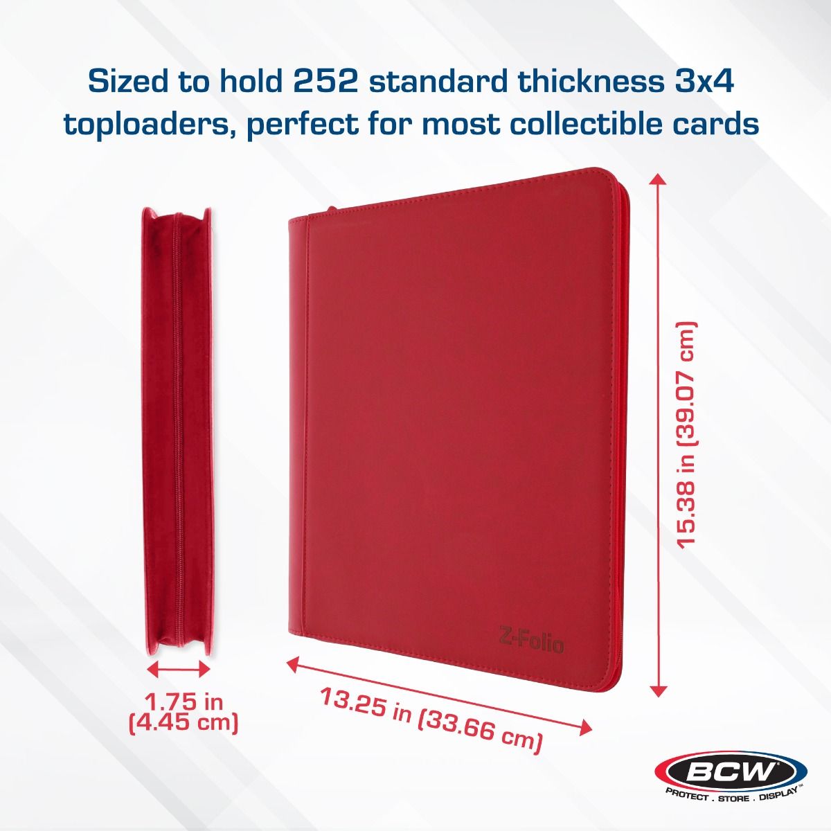Z-Folio 9-Pocket LX Toploader Binder Red