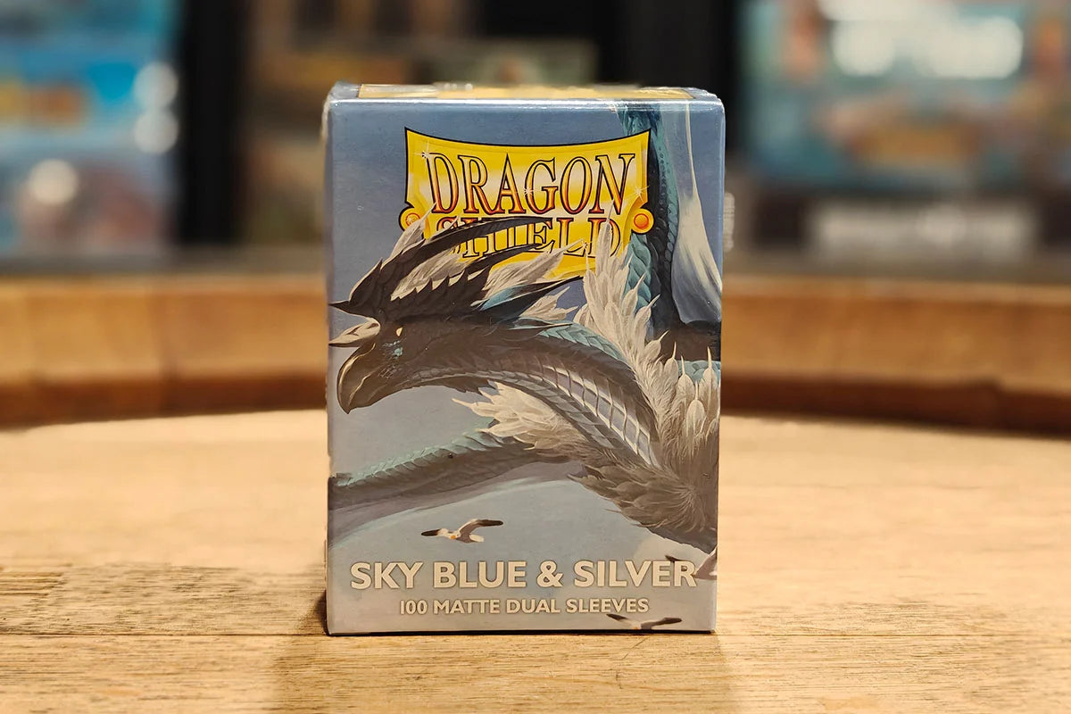 Dragon Shield Matte Dual Sky Blue & Silver Sleeves 100ct