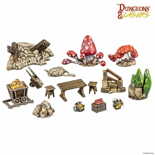 Dungeons & Lasers: Assorted Terrain: Dwarven Mine Props