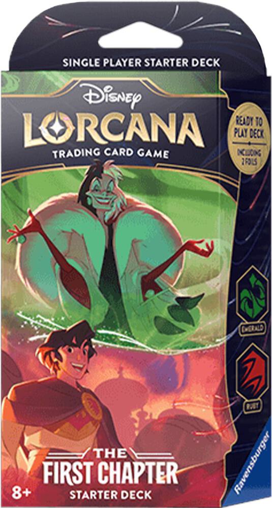 Disney Lorcana TCG: The First Chapter Starter Deck, Emerald & Ruby (Cruella & Aladdin)