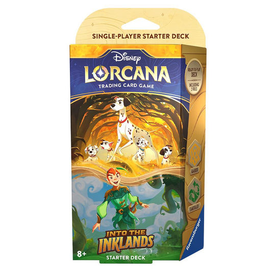 Disney Lorcana TCG: Into the Inklands Starter Deck, Amber & Emerald (Pongo & Peter Pan)