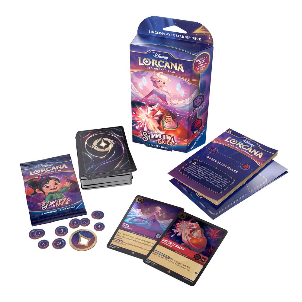 Disney Lorcana TCG: Shimmering Skies Starter Deck, Amethyst & Ruby (Elsa & Wreck It Ralph)