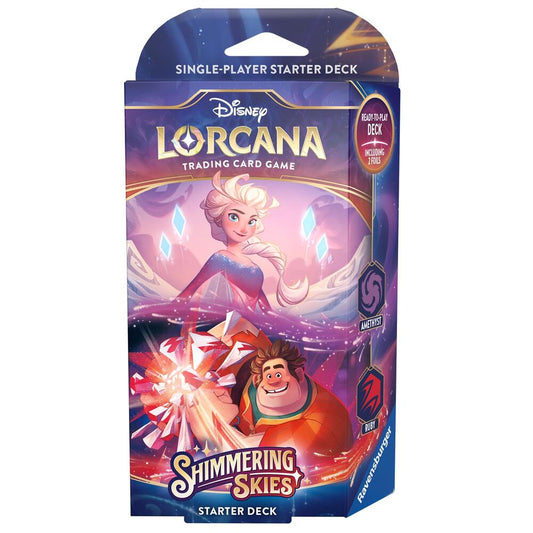 Disney Lorcana TCG: Shimmering Skies Starter Deck, Amethyst & Ruby (Elsa & Wreck It Ralph)
