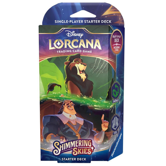 Disney Lorcana TCG Shimmering Skies Starter Deck, Emerald & Steel (Scar & Kronk)
