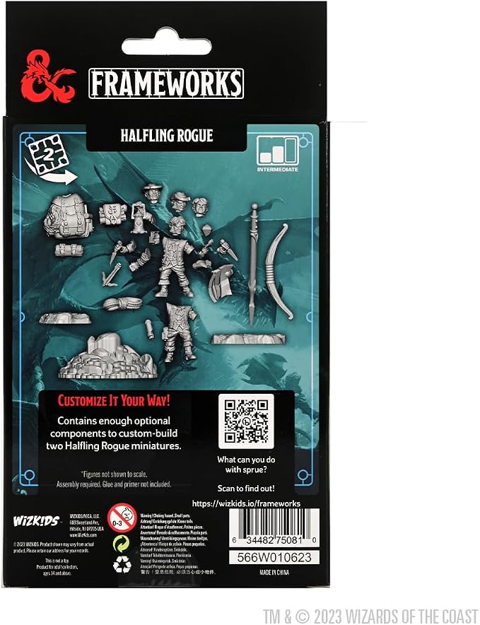 D&D Frameworks Wave 2 – Male Halfling Rogue (Unpainted)