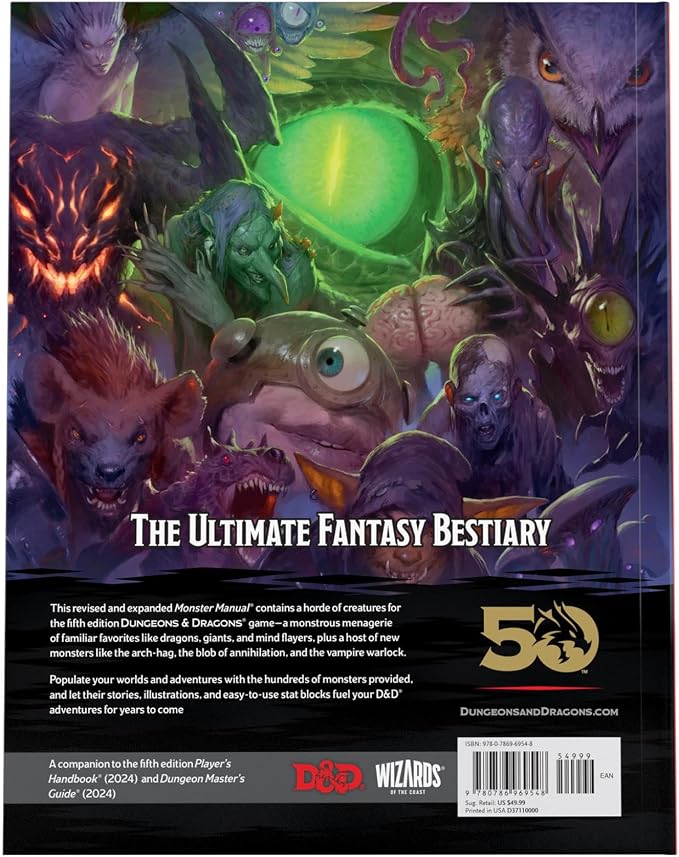 Dungeons & Dragons 2024 Monster Manual Hardcover
