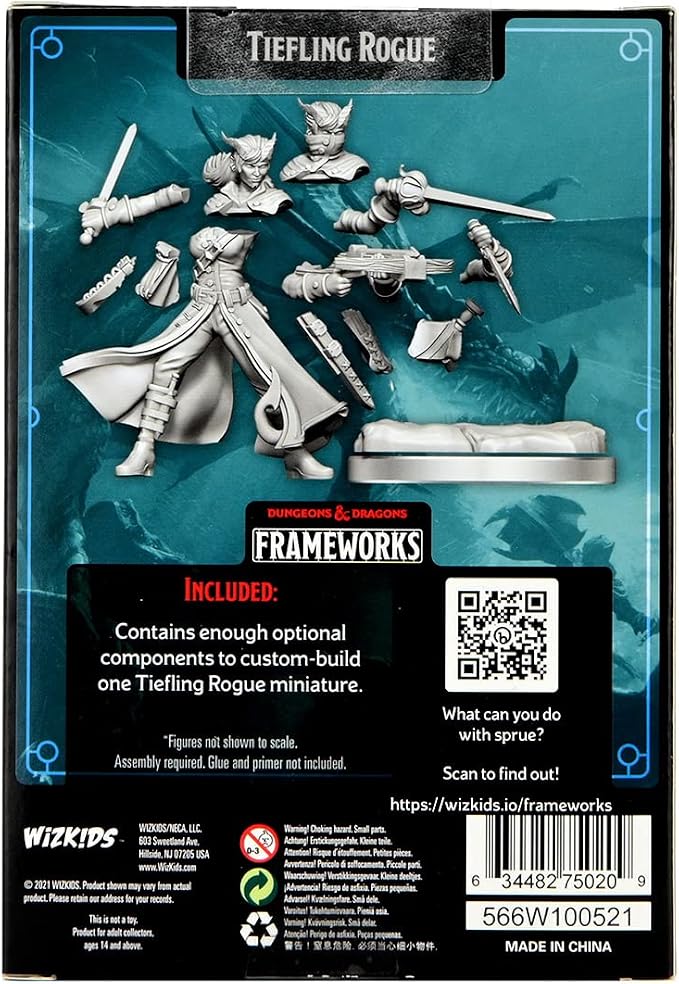 D&D Frameworks Wave 1 – Tiefling Rogue Female (Unpainted)