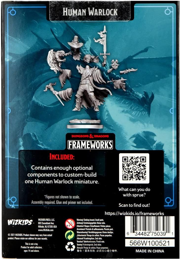 D&D Frameworks Wave 1 – Human Warlock Male (Unpainted)
