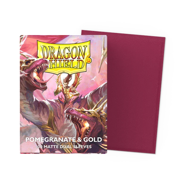 Dragon Shield Dual Matte Pomegranate & Gold Sleeves 100ct