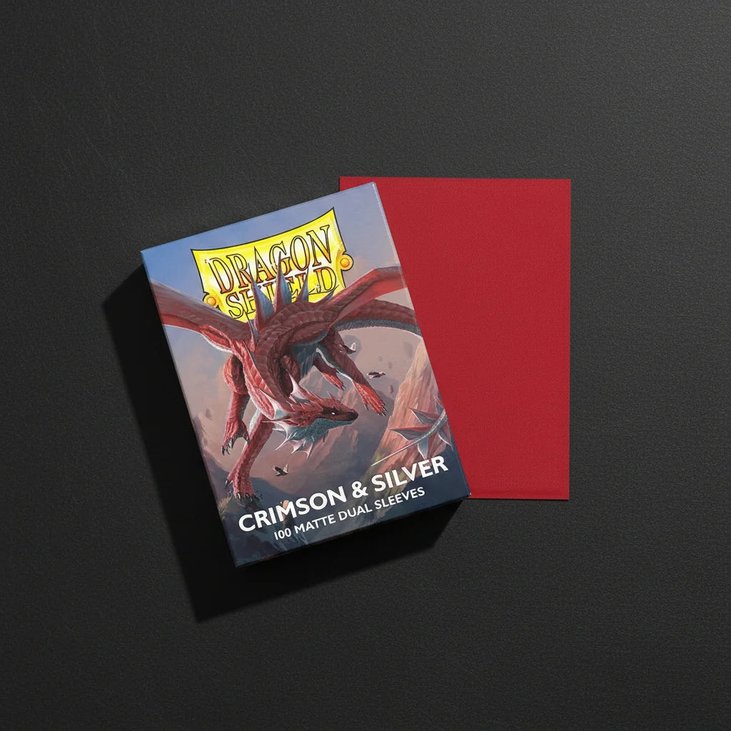 Dragon Shield Matte Dual Crimson & Silver Sleeves 100ct