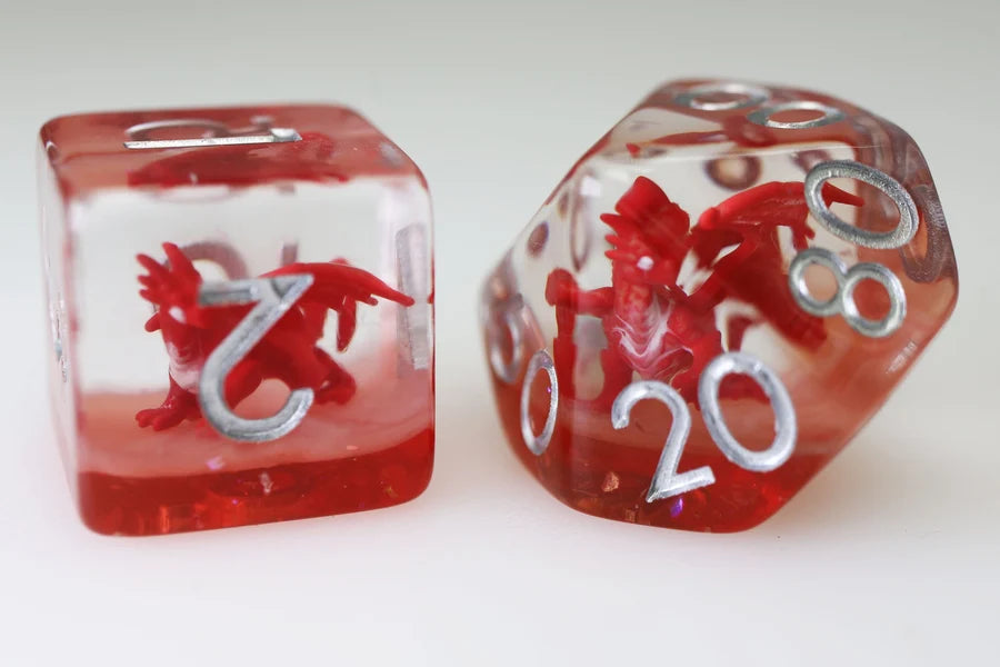 Young Red Dragon RPG Dice Set