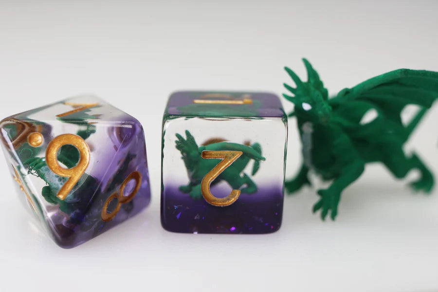 Young Green Dragon RPG Dice Set