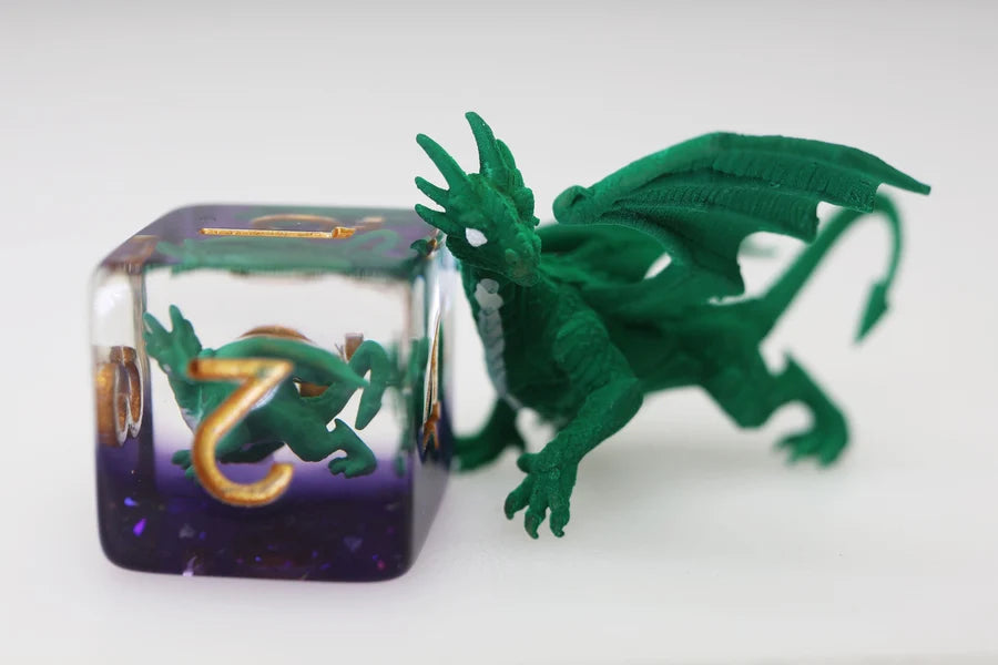 Young Green Dragon RPG Dice Set
