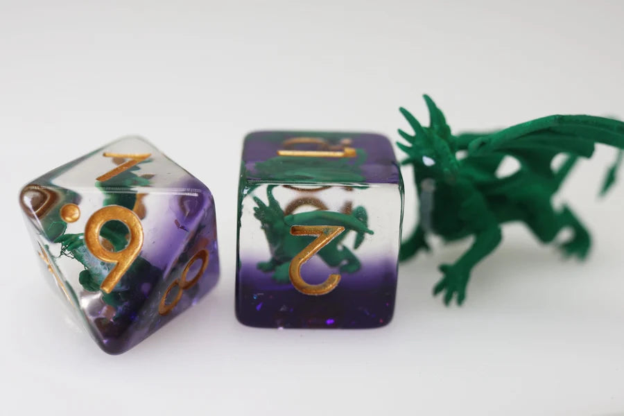 Young Green Dragon RPG Dice Set
