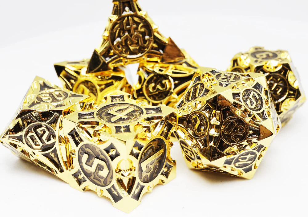 Foam Brain Games Imperial Gold Arrow Metal RPG Dice Set
