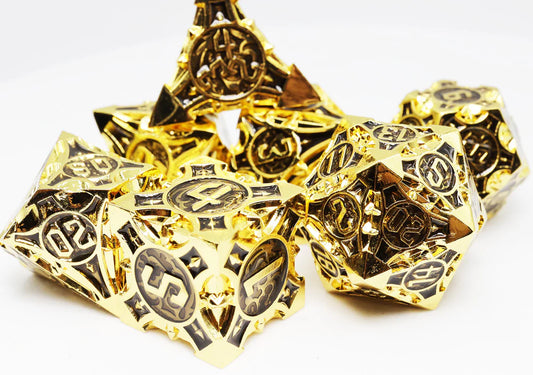Foam Brain Games Imperial Gold Arrow Metal RPG Dice Set