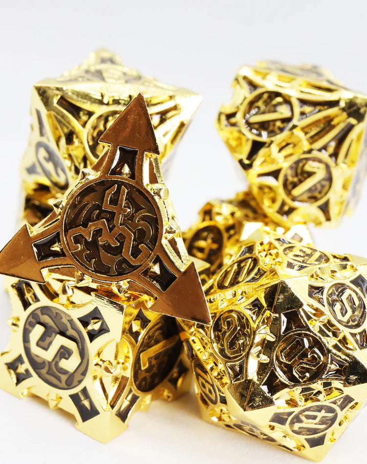 Foam Brain Games Imperial Gold Arrow Metal RPG Dice Set