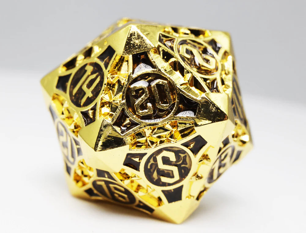 Foam Brain Games Imperial Gold Arrow Metal RPG Dice Set