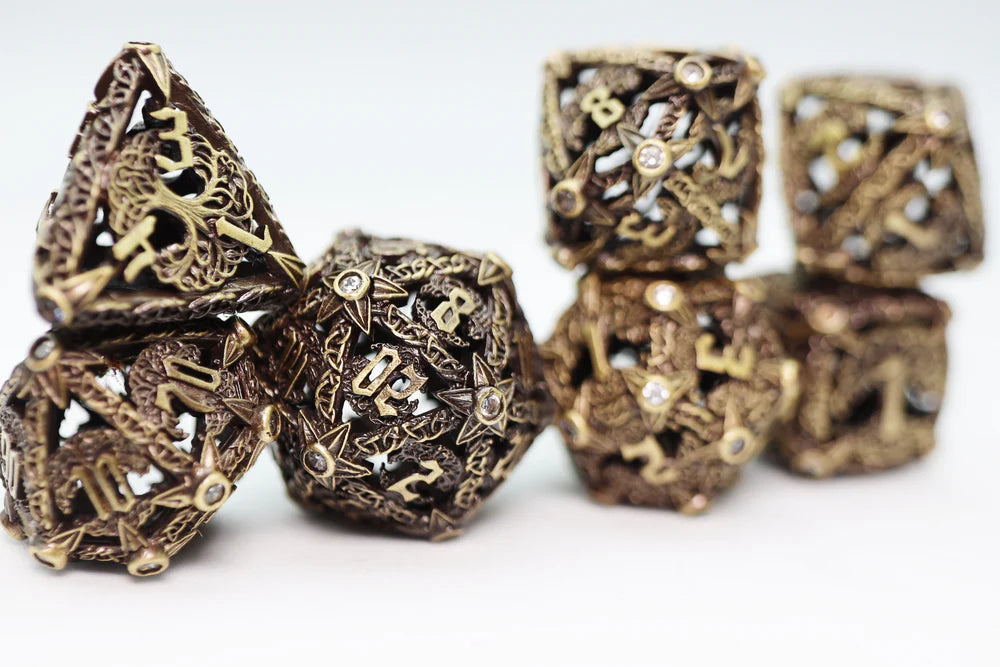 Foam Brain Games Trees of Virtue: Tree of Humility Hollow Metal RPG Dice Set