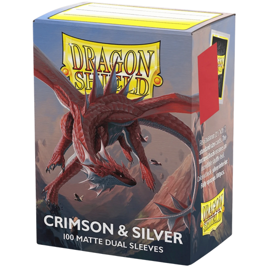 Dragon Shield Matte Dual Crimson & Silver Sleeves 100ct