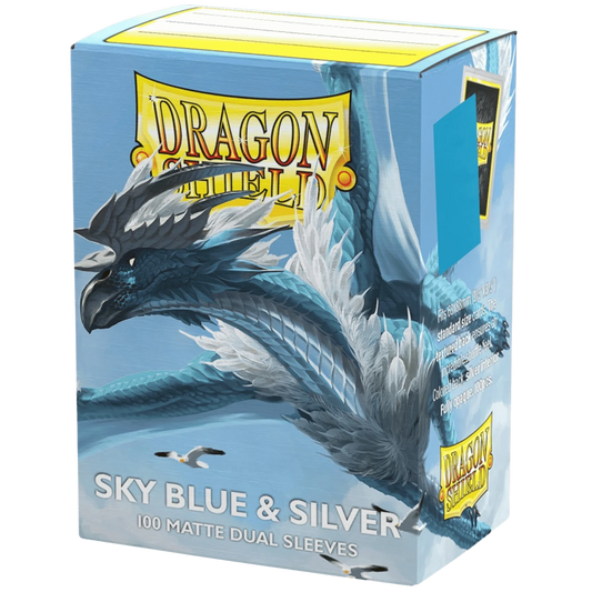 Dragon Shield Matte Dual Sky Blue & Silver Sleeves 100ct