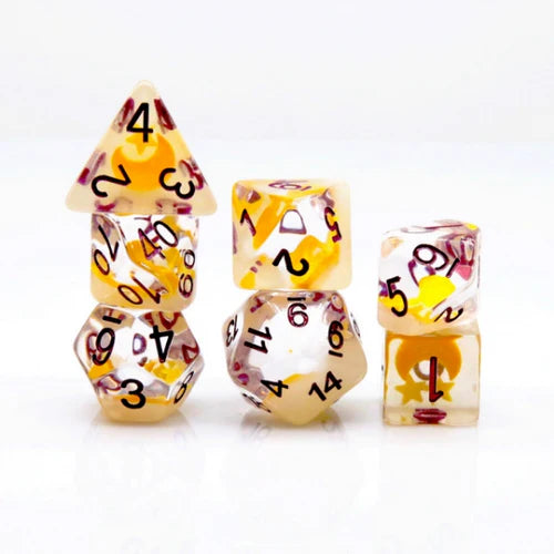 Foam Brain Games Glow in the Dark Moon & Star RPG Dice Set