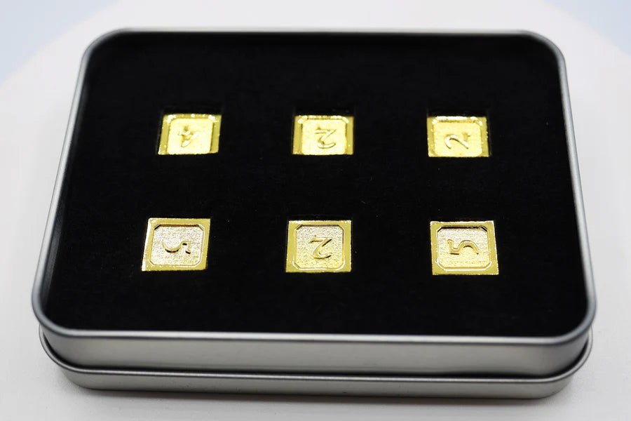 6 Piece Metal D6s Gold