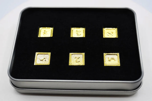 6 Piece Metal D6s Gold