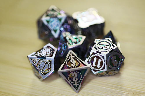 Foam Brain Games Holographic Sword Metal RPG Dice Set