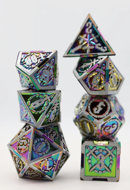 Foam Brain Games Holographic Sword Metal RPG Dice Set