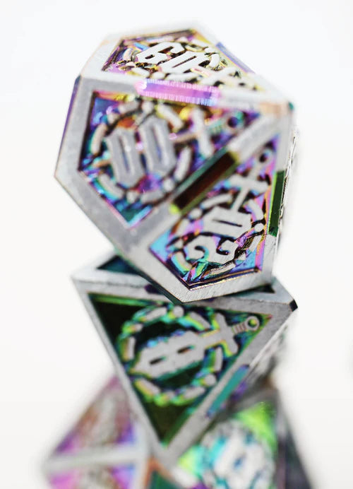 Foam Brain Games Holographic Sword Metal RPG Dice Set
