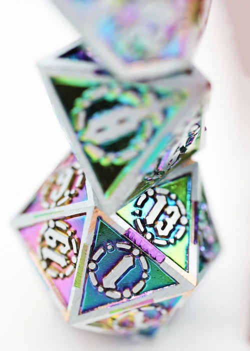 Foam Brain Games Holographic Sword Metal RPG Dice Set
