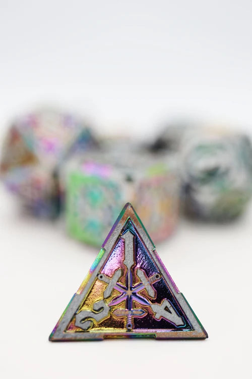 Foam Brain Games Holographic Sword Metal RPG Dice Set
