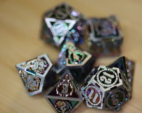 Foam Brain Games Holographic Sword Metal RPG Dice Set