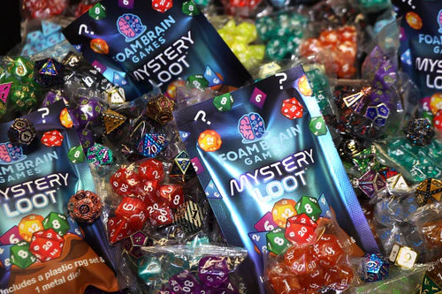 Foam Brain Games Mystery Loot: Plastic RPG Dice Set & Bonus Metal Die