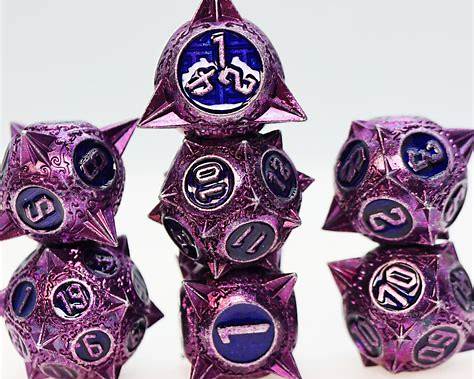 Meteor Storm Peculiar Purple Metal RPG Dice Set