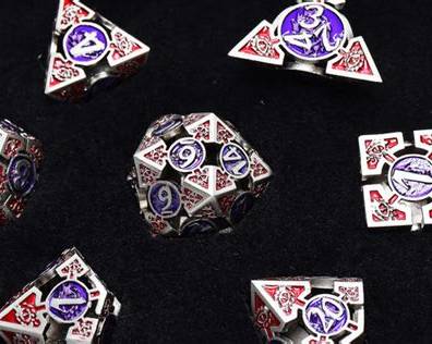 Oculus Puzzling Hollow Metal RPG Dice Set