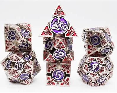 Oculus Puzzling Hollow Metal RPG Dice Set